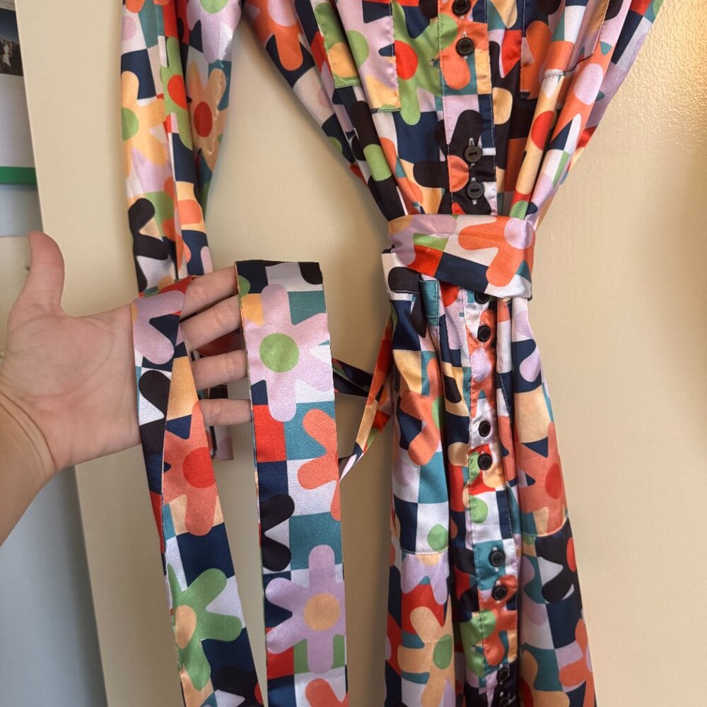 Dusen Dusen Multicolor Daisy Pattern Button Down … - image 6